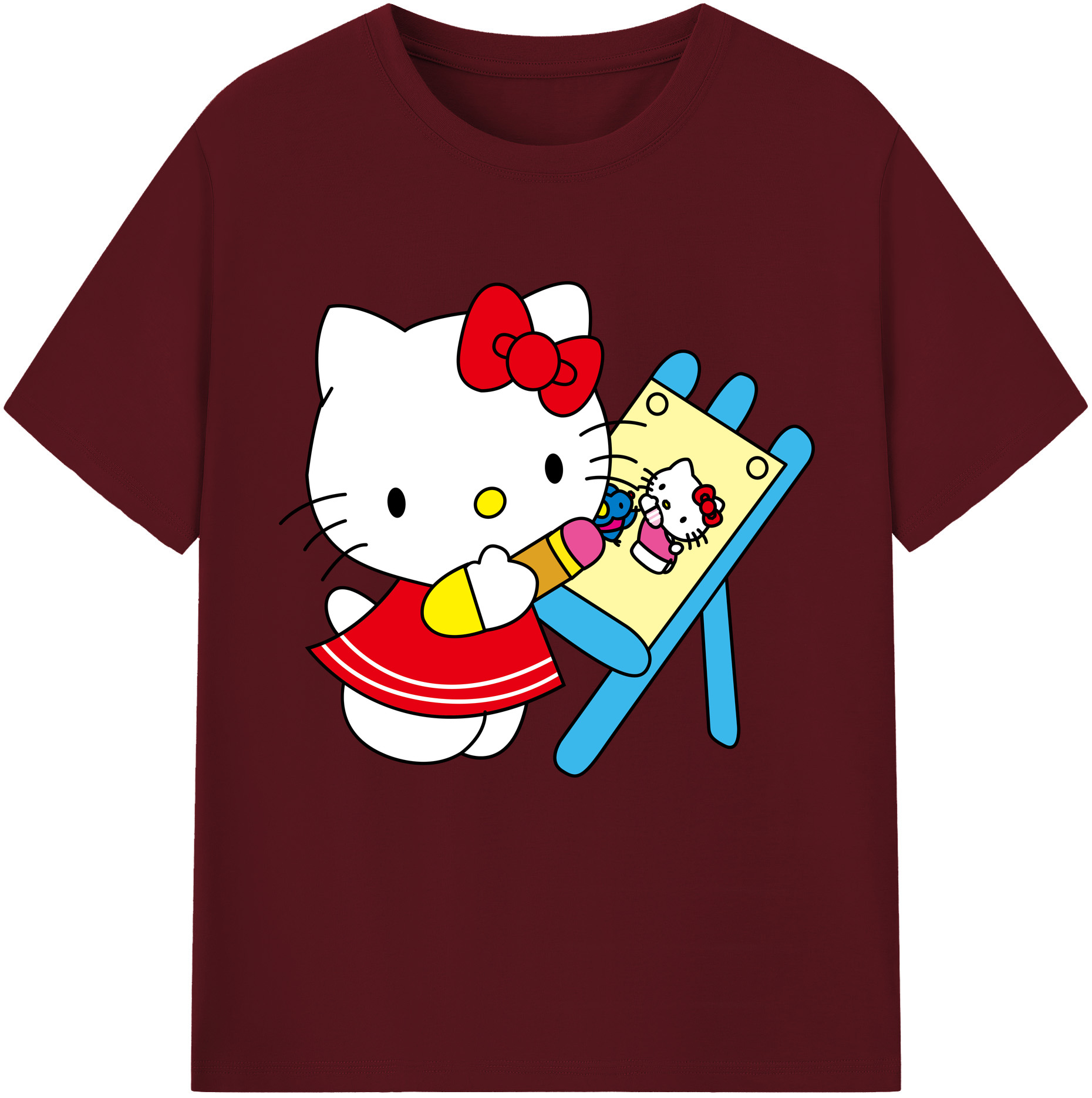 （画像用） Hello Kitty ハローキティ 綿100％半袖Tシャツ（フロントプリント）